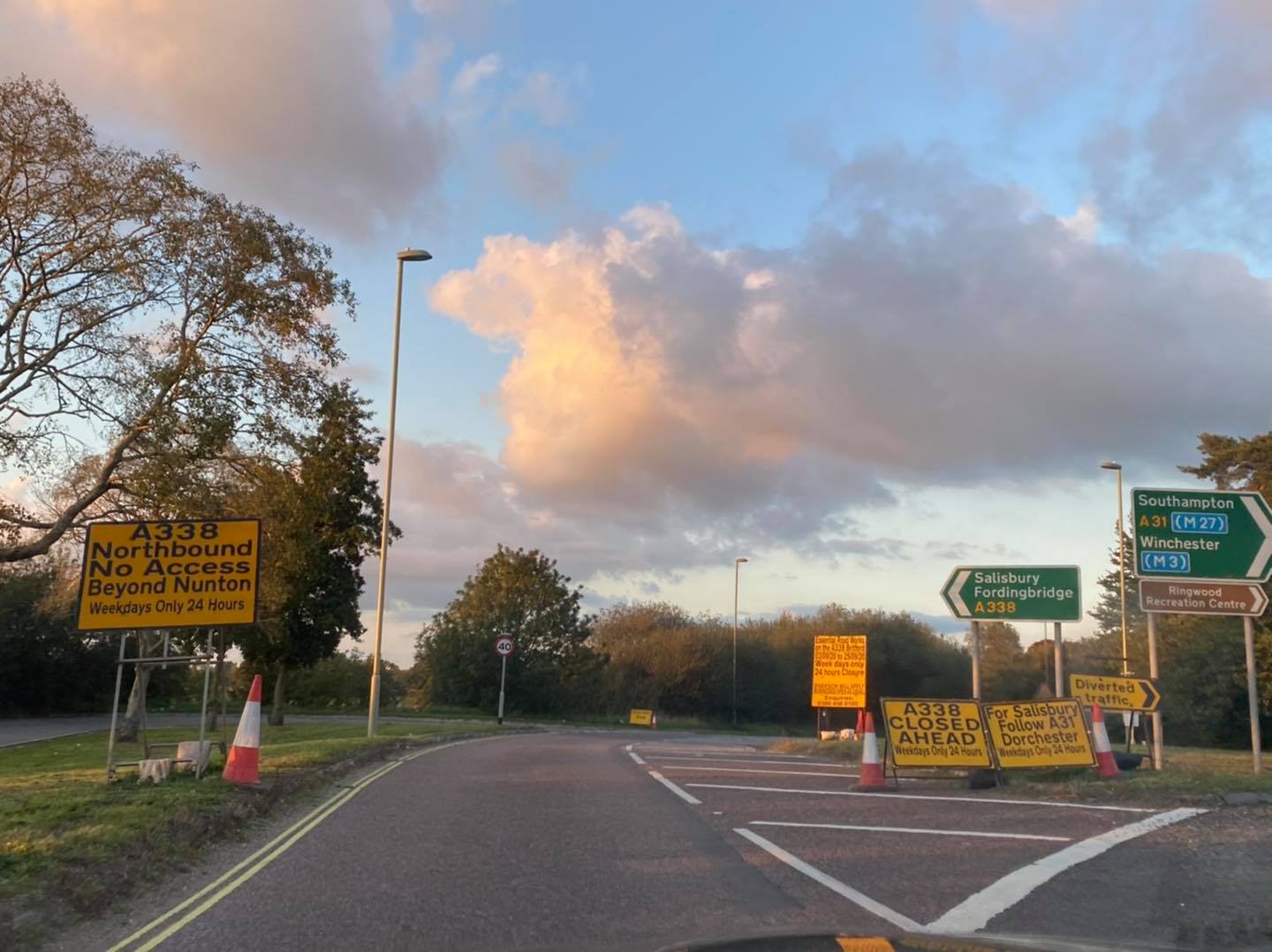 Call to remove A338 road closure signs 15 miles away from works